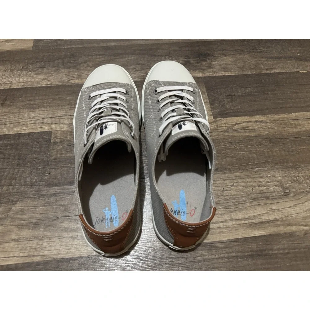 Johnnie-O Sail Away Men's Size 11 M Gray US Shoes Boating Sneaker Stretch Laces‎